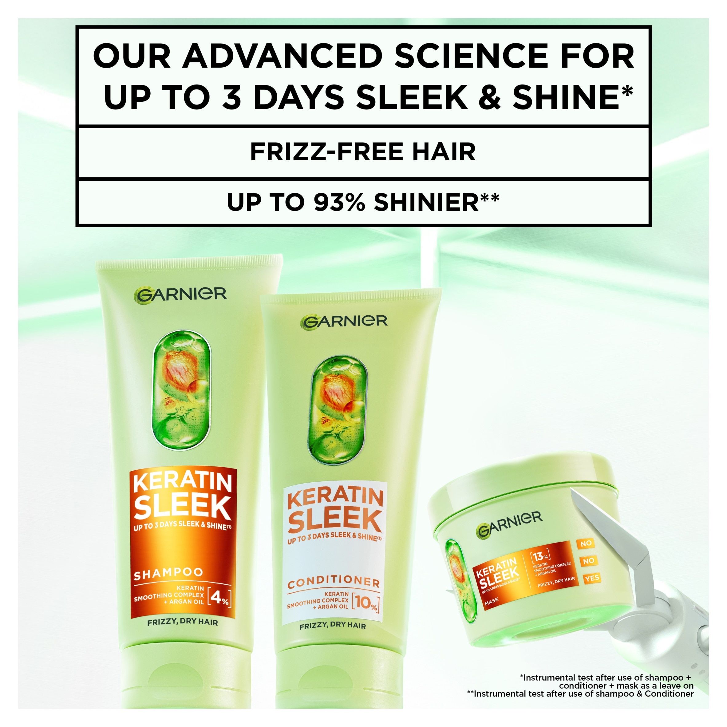 Garnier Keratin Sleek Conditioner 200ml thumbnail 2