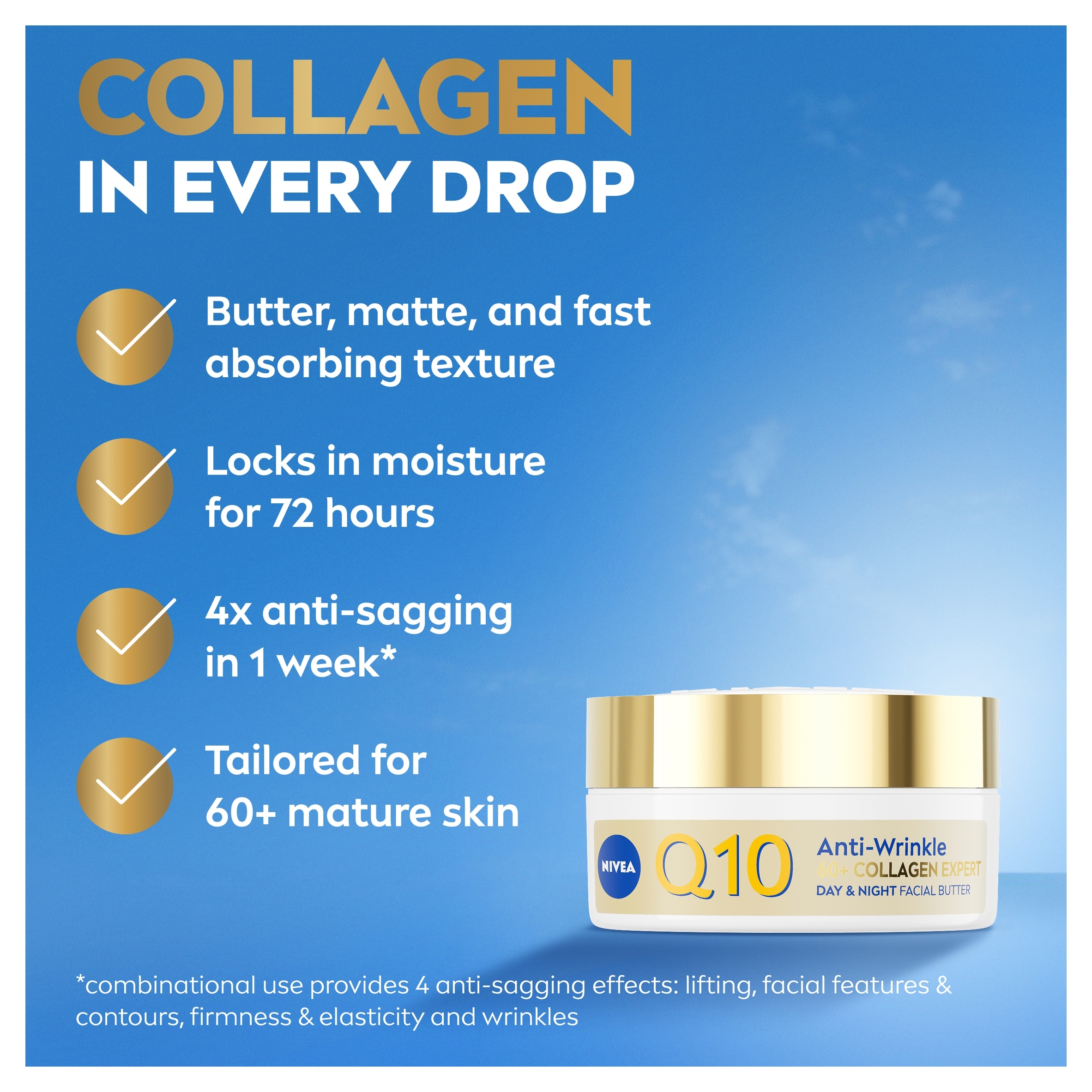NIVEA Q10 Anti-Wrinkle 60+ Collagen Facial Butter 50ml thumbnail 4