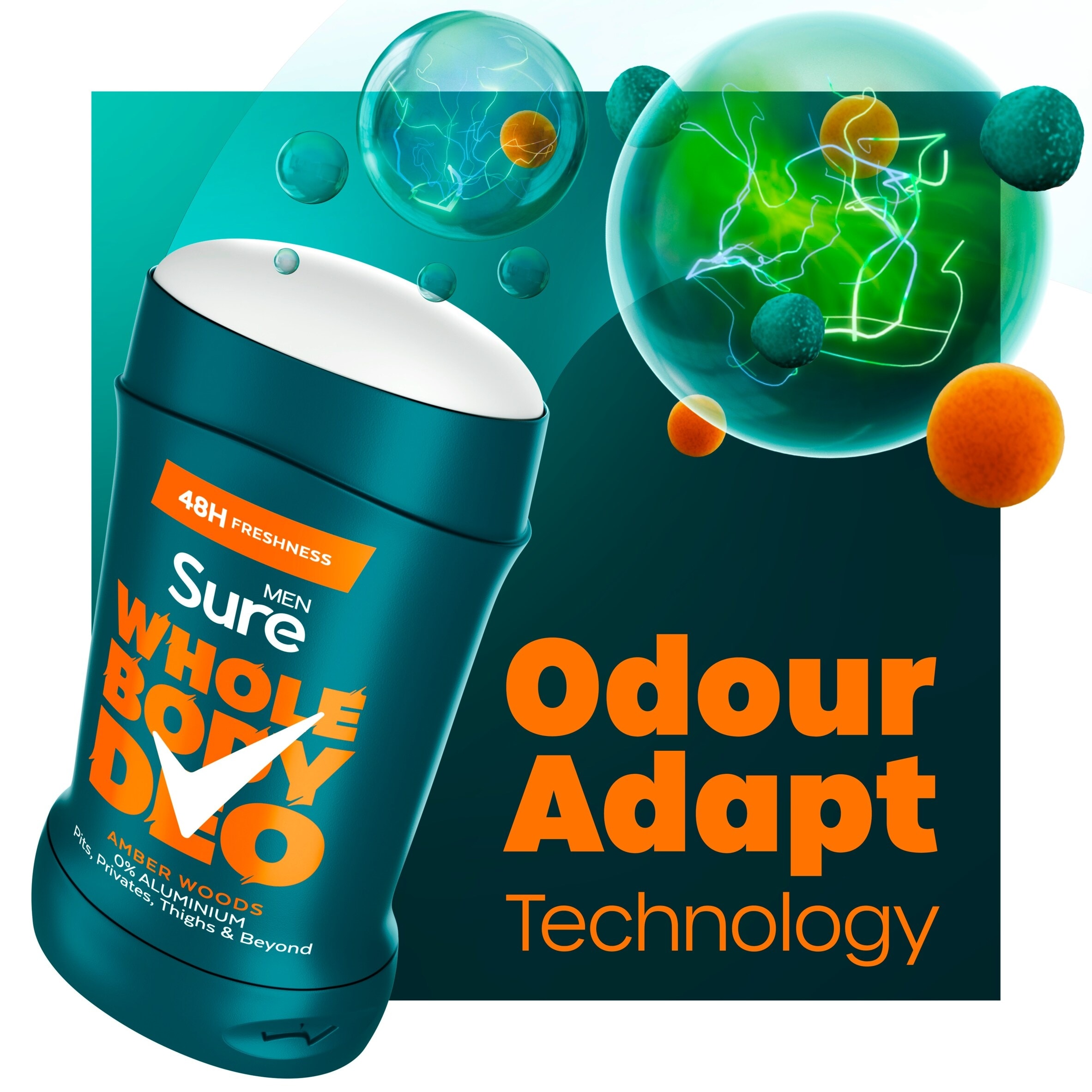 Sure Men Amber Woods 48h Whole Body Deodorant Odour Control Stick 50ml thumbnail 2
