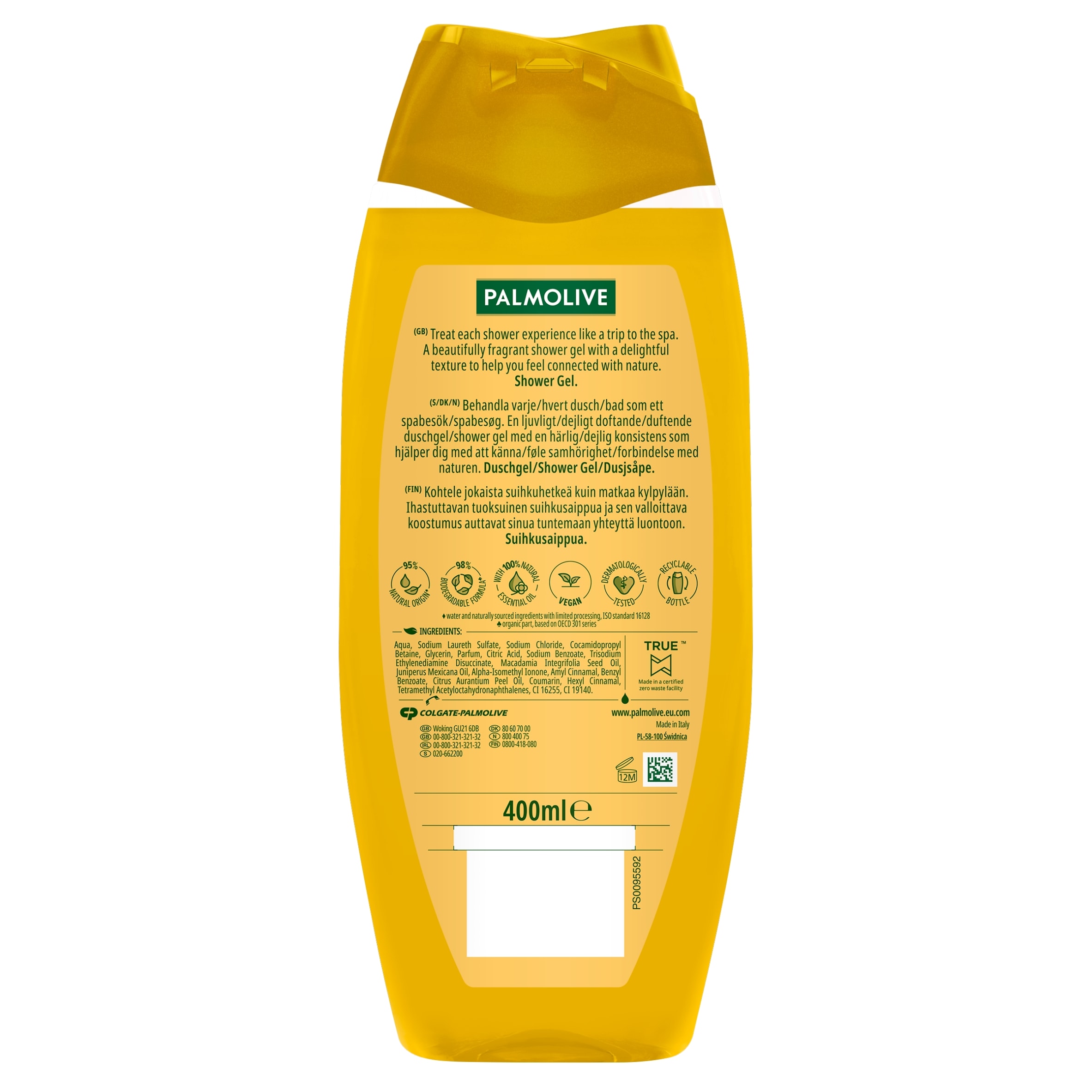 Palmolive Thermal Spa Glowing Oil Macadamia Oil & Sandalwood Shower Gel Body Wash 400ml thumbnail 2