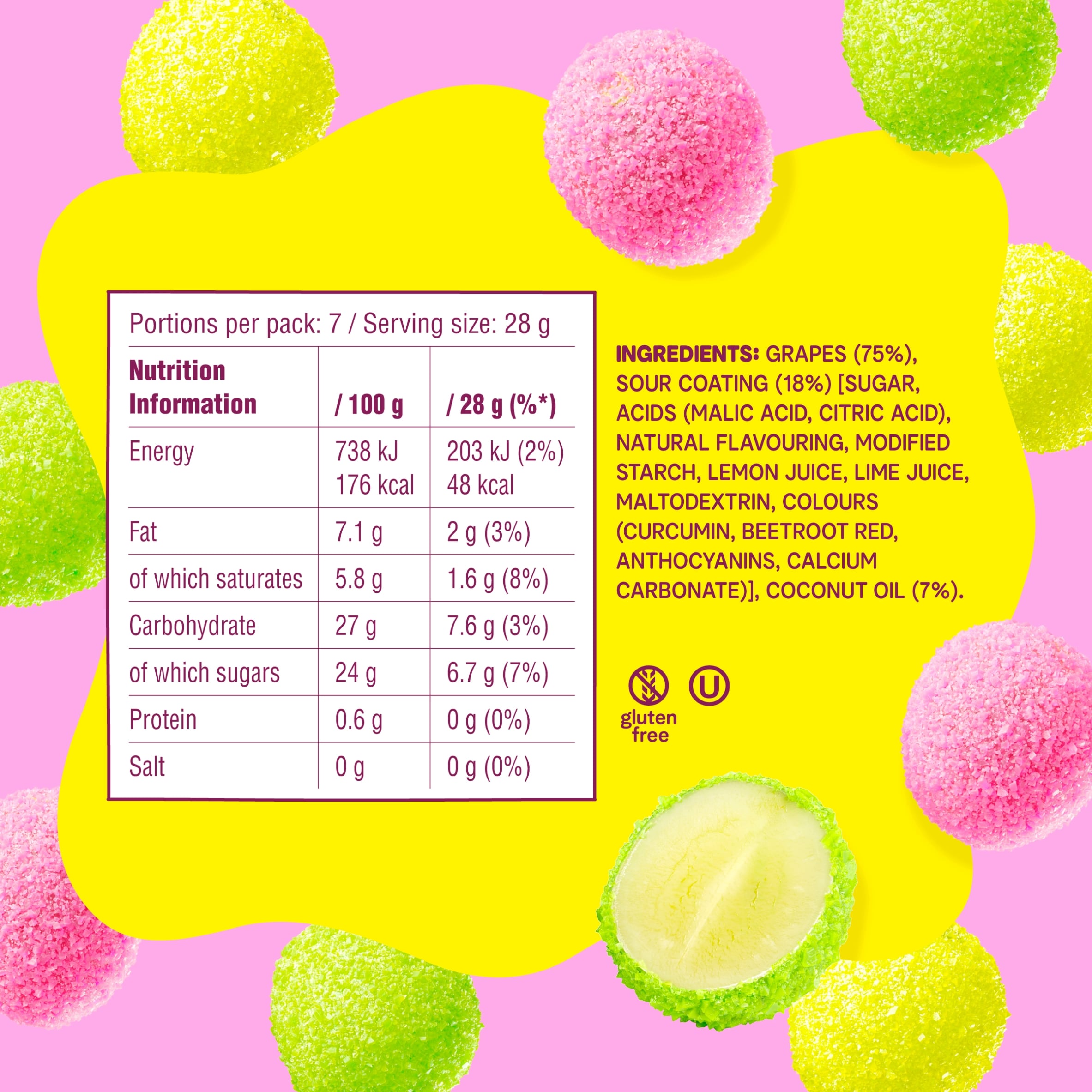FRUIT RIOT SOUR GRAPES Mix Candy 200G thumbnail 3