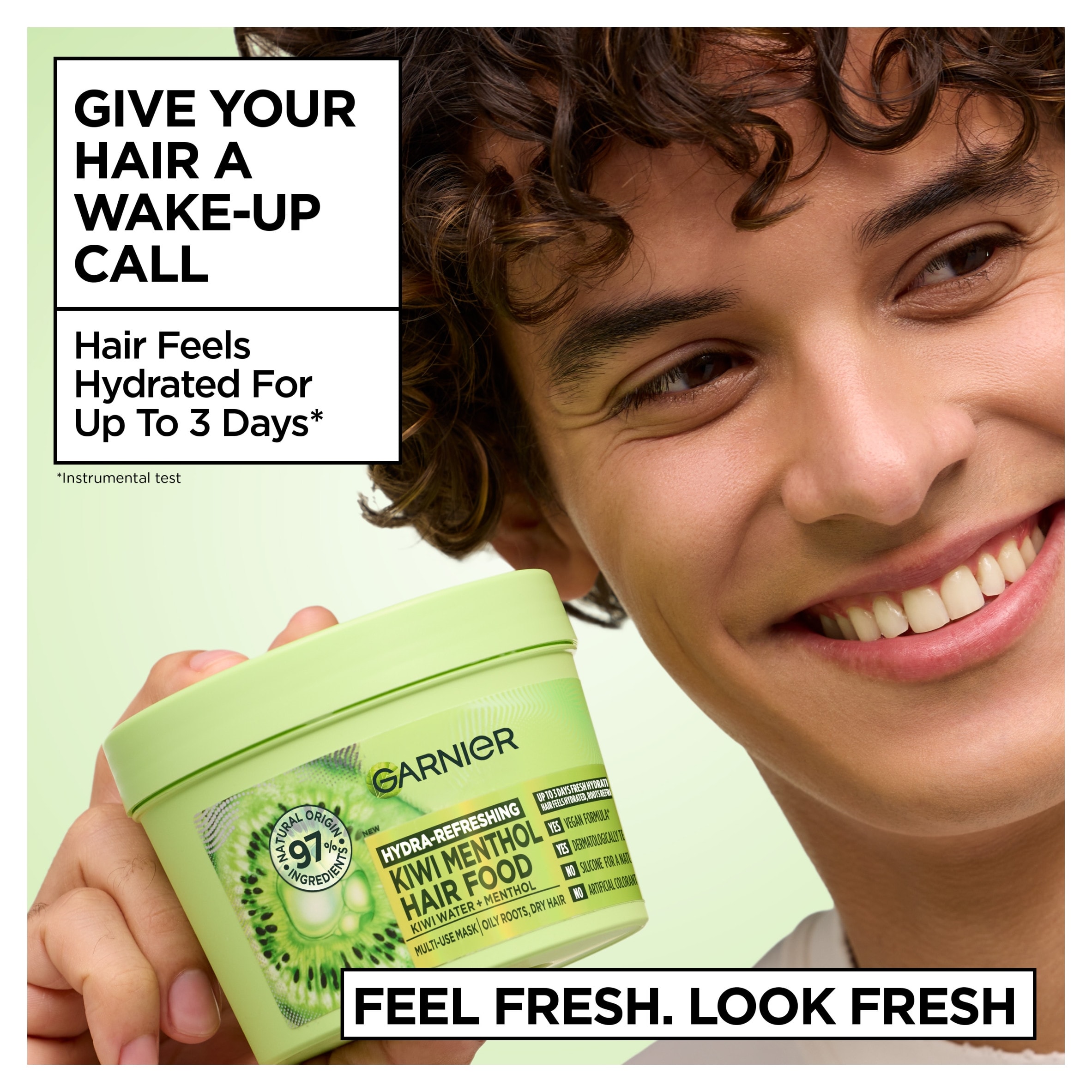 Garnier Hydra-refreshing kiwi menthol Hair Food Mask 400ml thumbnail 4