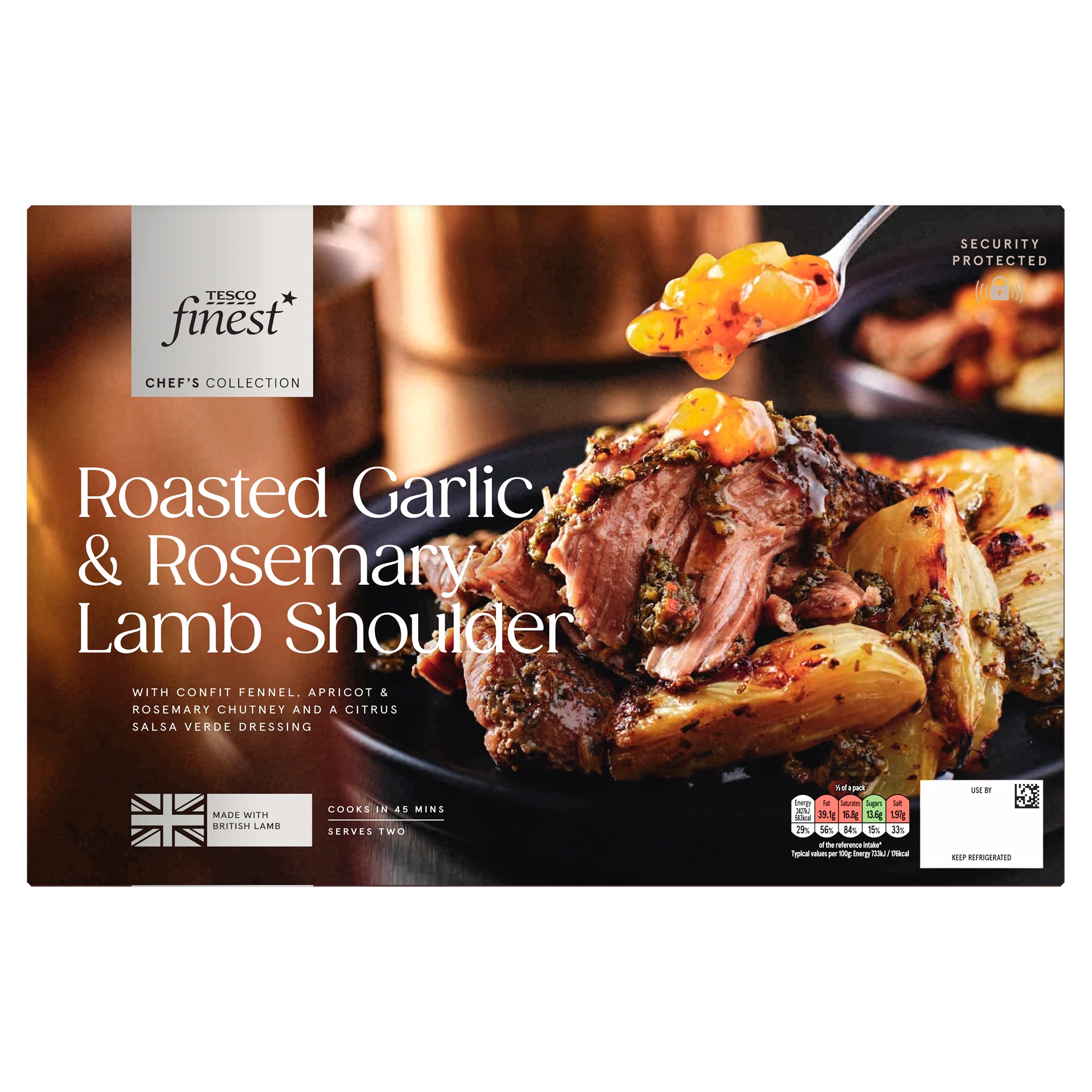 Tesco Finest Chef's Collection Roasted Garlic & Rosemary Lamb Shoulder 830g