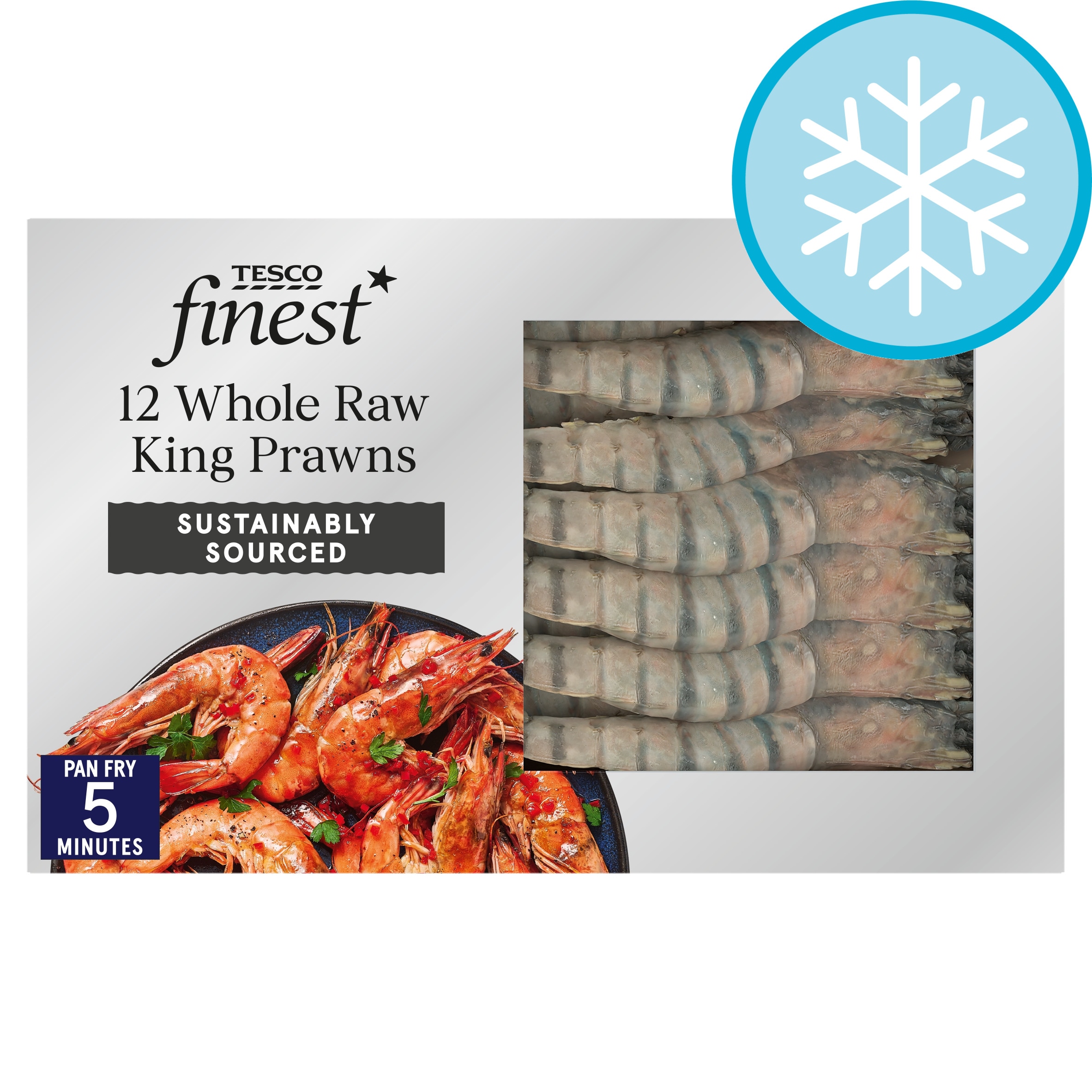 Tesco Finest 12 Whole Raw King Prawns 260g