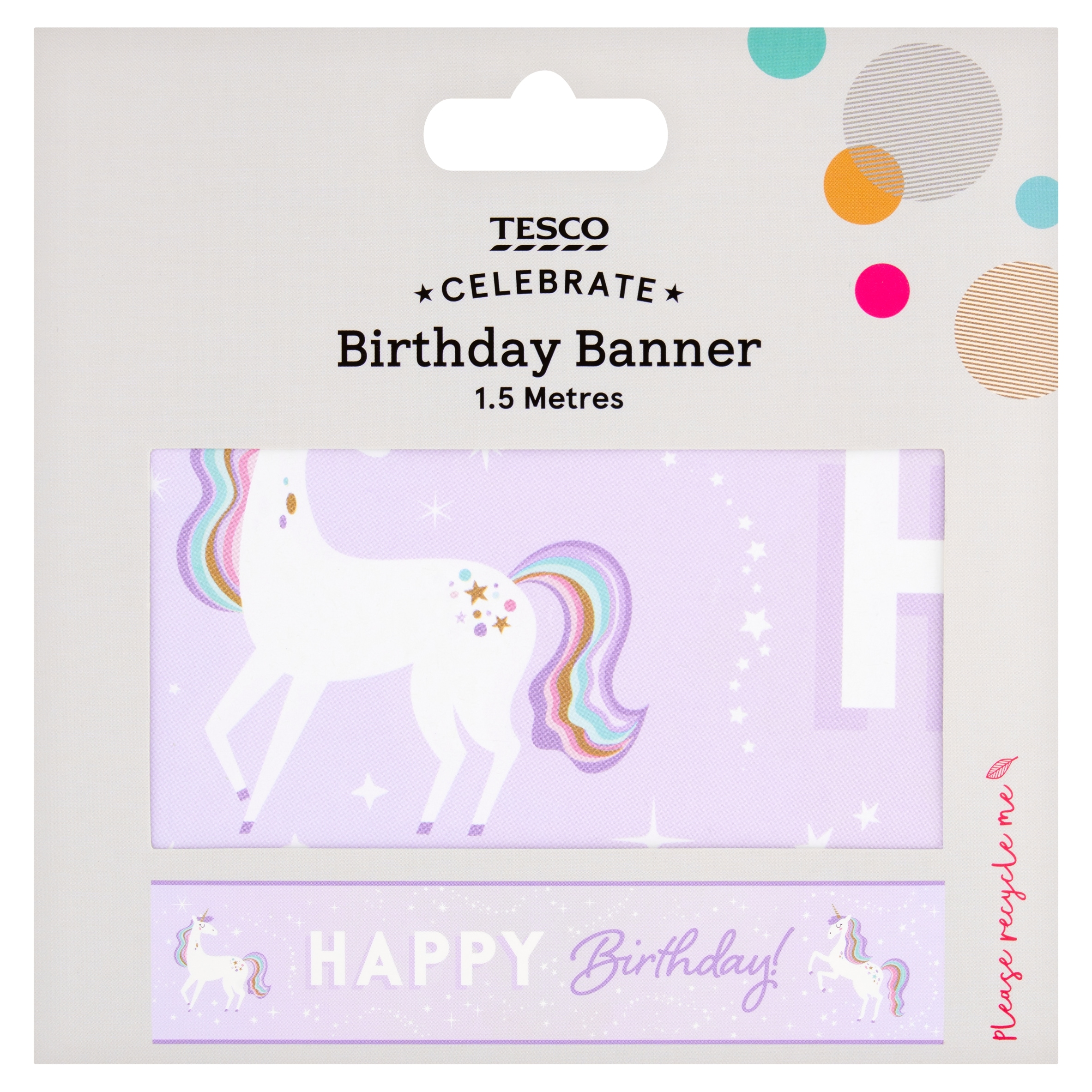 Tesco Unicorn happy birthday Banner 1.5M