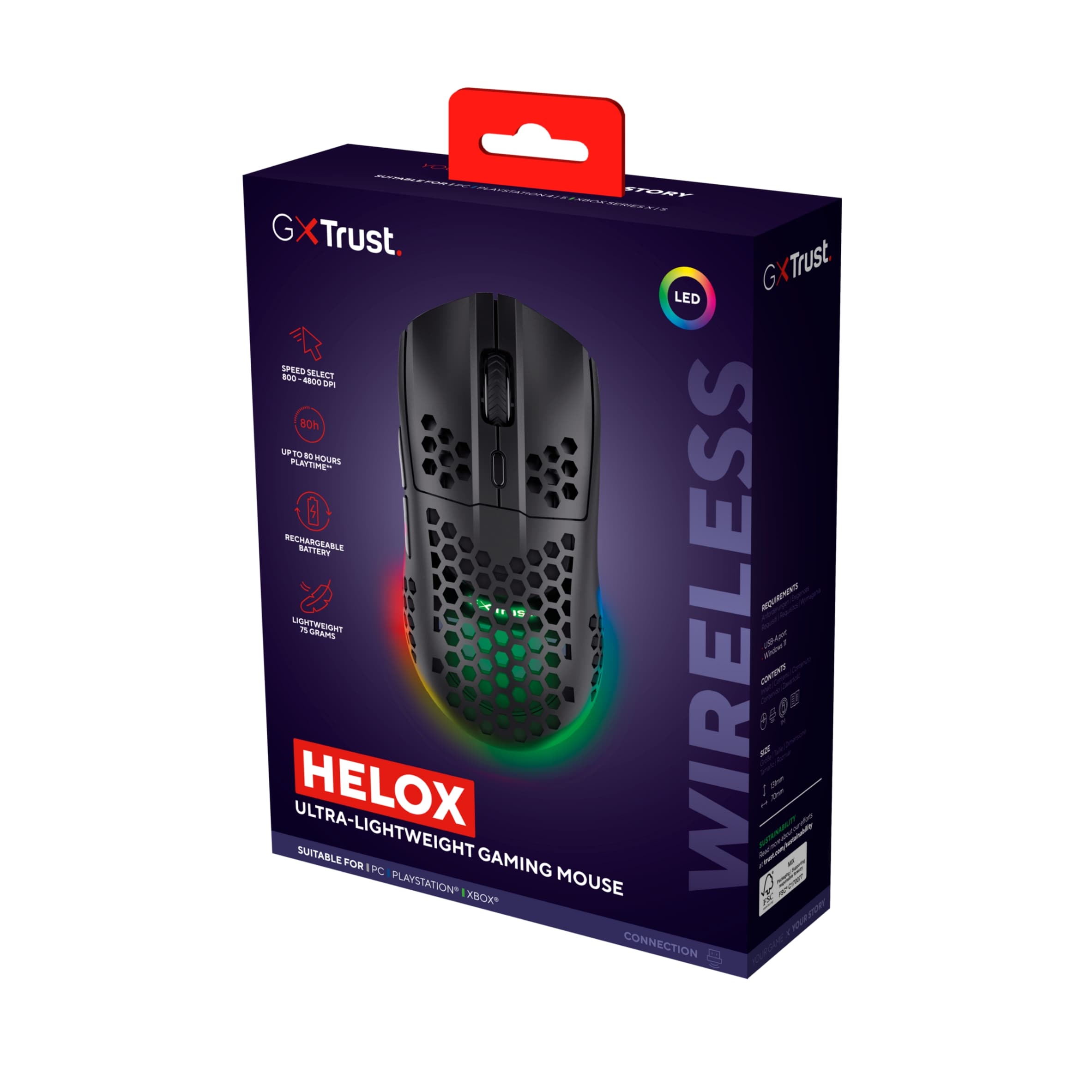 Trust White GXT929W Helox Wireless Lightweight Gaming Mouse
