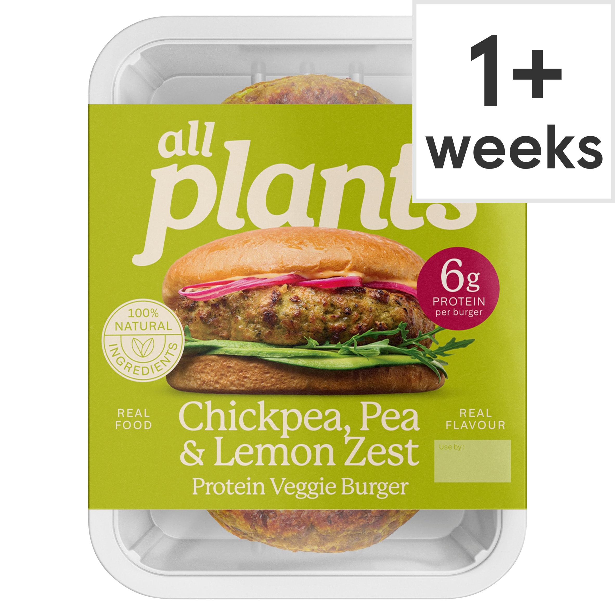 Plants Chickpea, Pea & Lemon Zest Protein Veggie Burger
