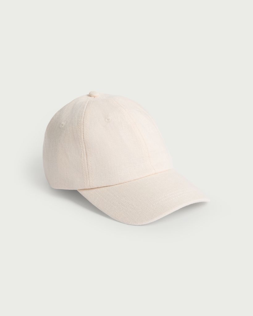 F&F Pure Linen Cap in Ecru