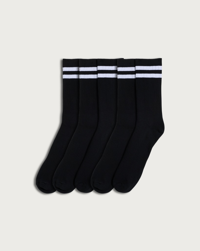F&F 5-Pack Cotton Rich Striped Socks in Multi