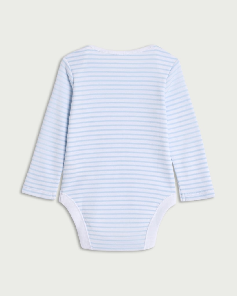 F&F Baby 5-Pack Pure Cotton Bodysuits in Blue thumbnail 2
