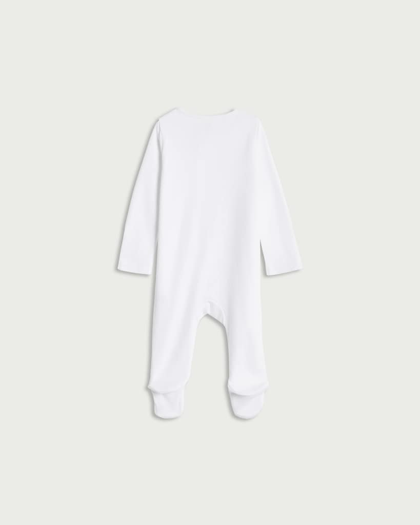 F&F Baby 3-Pack Pure Cotton Long Sleeved Sleepsuits in White thumbnail 2