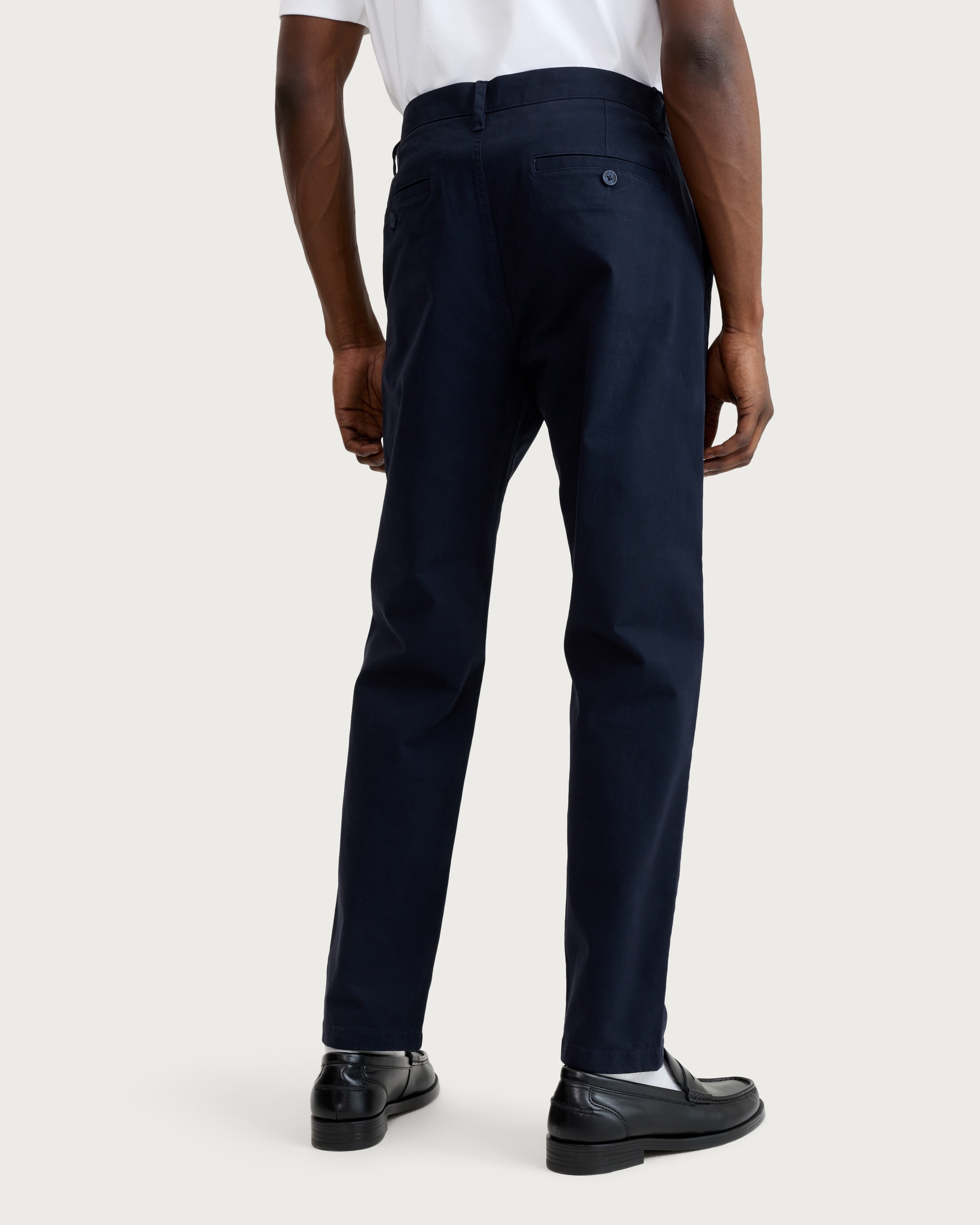 F&F Cotton Rich Slim Fit Chino Trousers in Navy thumbnail 3