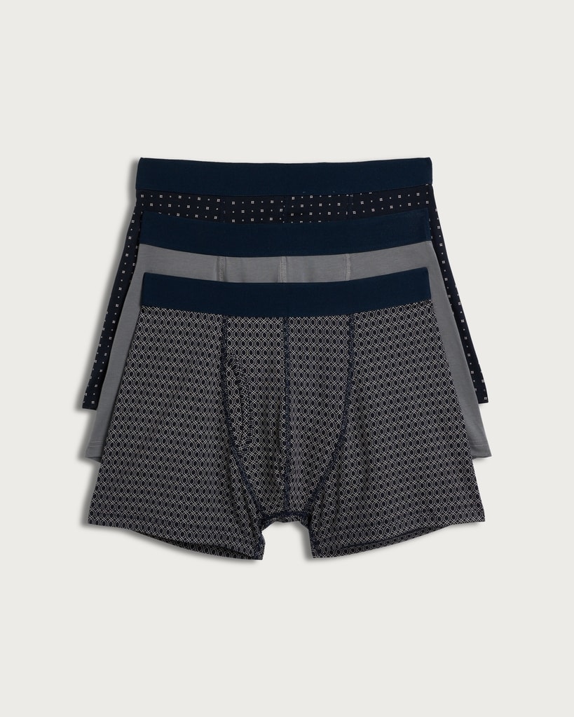 F&F 3-Pack Cotton Rich Patterned Trunks in Multi
