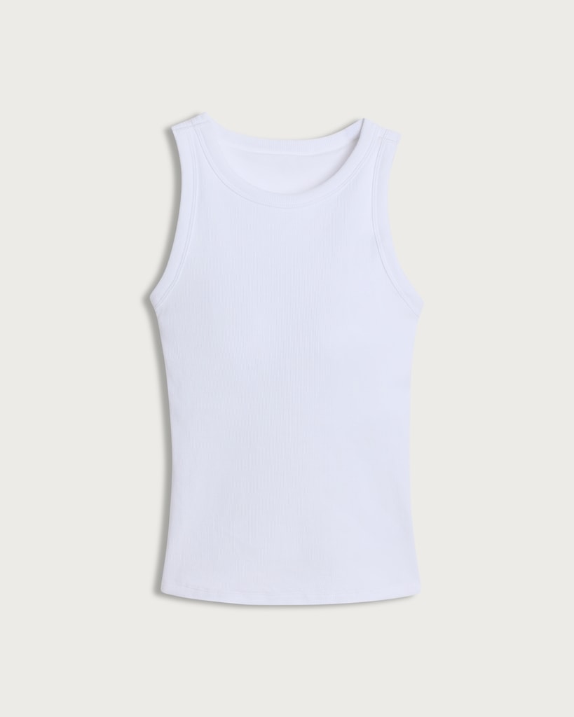 F&F Cotton Rich Contour Ribbed Secret Support Vest in White thumbnail 4