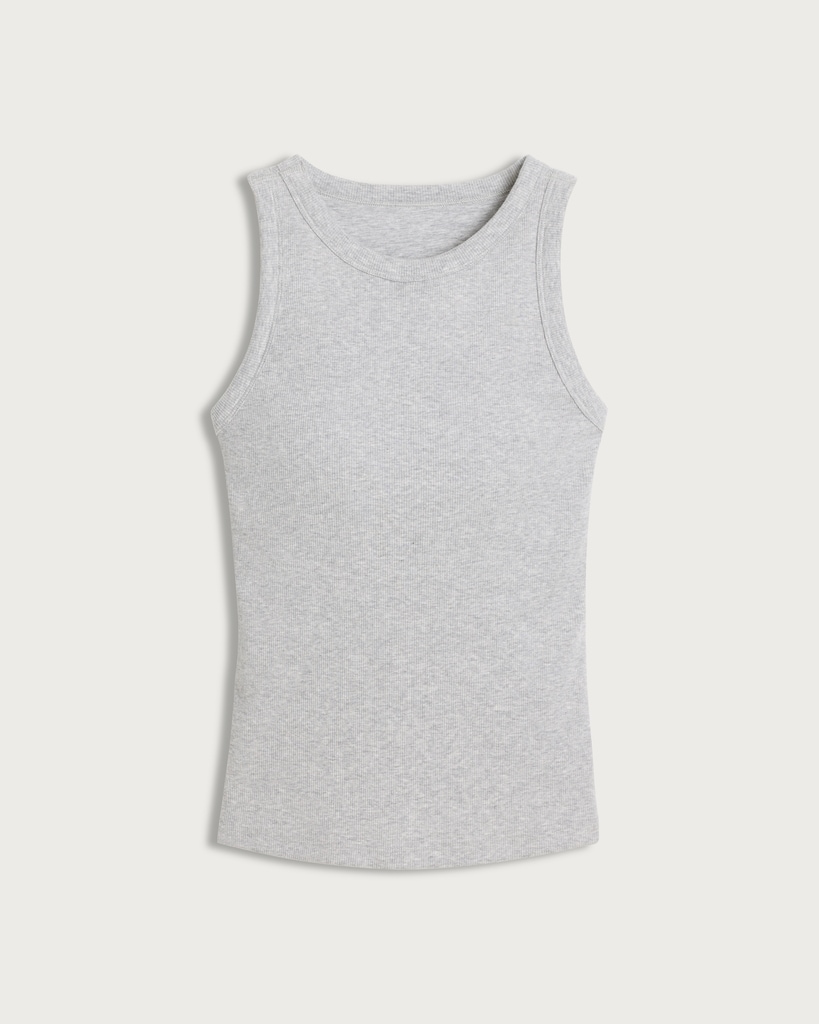 F&F Cotton Rich Contour Ribbed Secret Support Vest in Grey Marl thumbnail 4
