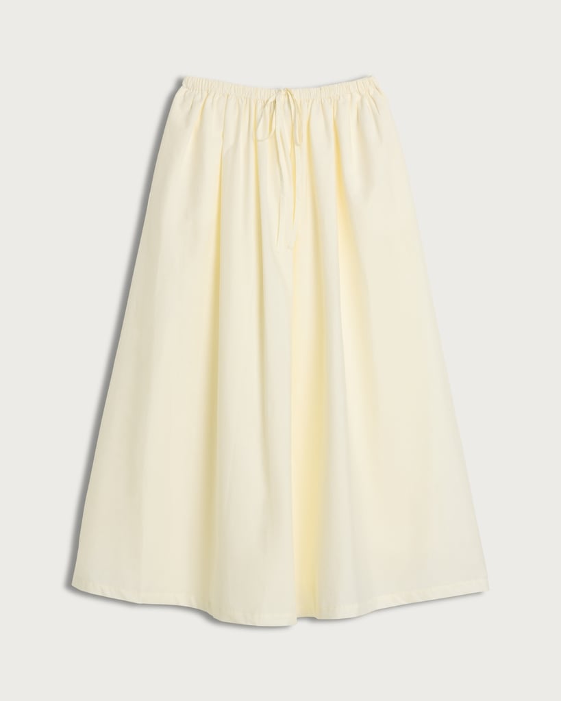 F&F Pure Cotton Poplin Drawstring Midi Skirt in Yellow thumbnail 4