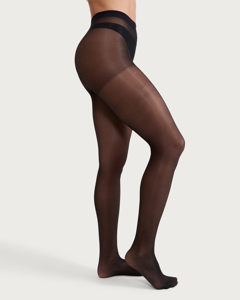 F&F 2-Pack 15 Denier Opaque Medium Support Tights in Black