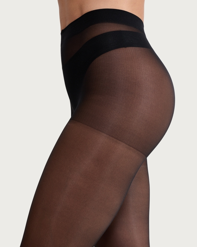 F&F 2-Pack 15 Denier Opaque Medium Support Tights in Black thumbnail 3