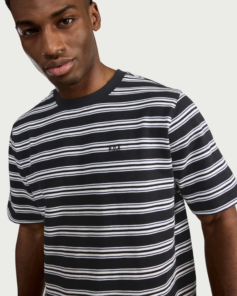 RDA Pure Cotton Striped T-Shirt in Blue thumbnail 2