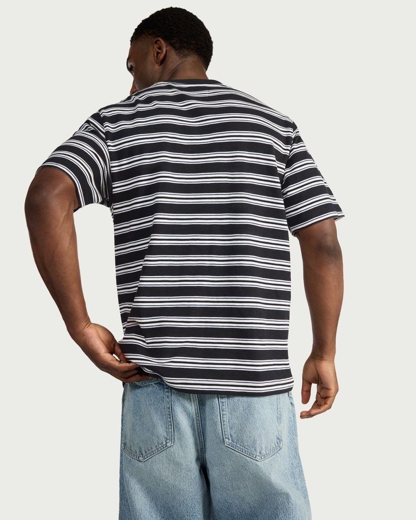 RDA Pure Cotton Striped T-Shirt in Blue thumbnail 3