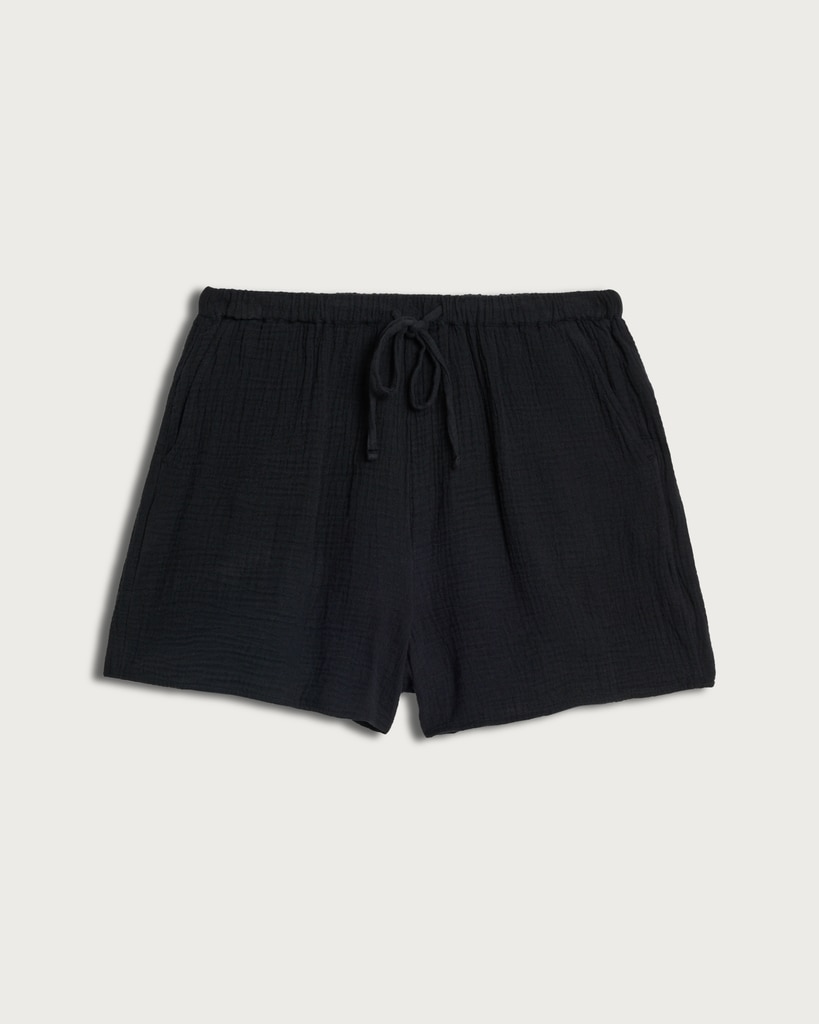 F&F Pure Cotton Double Cloth Shorts in Black thumbnail 4