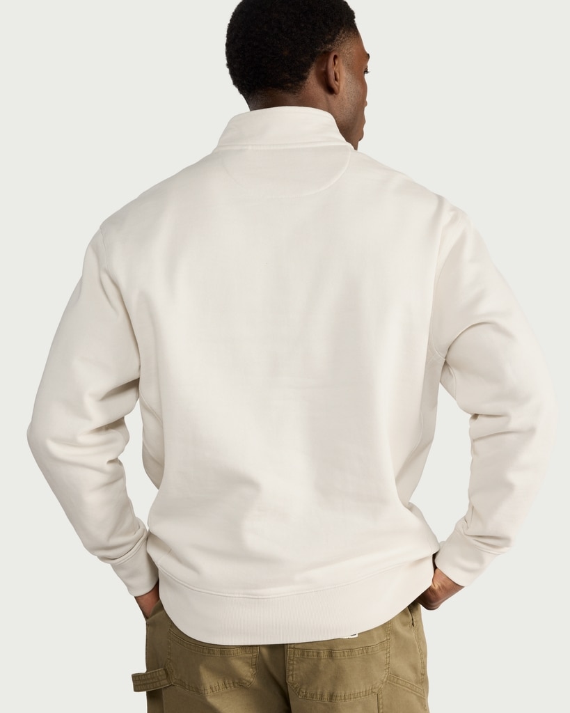 RDA Pure Cotton Half Zip Oversized Fit Sweatshirt in Cream thumbnail 3