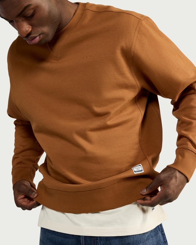 RDA Pure Cotton Embroidered Sweatshirt in Camel