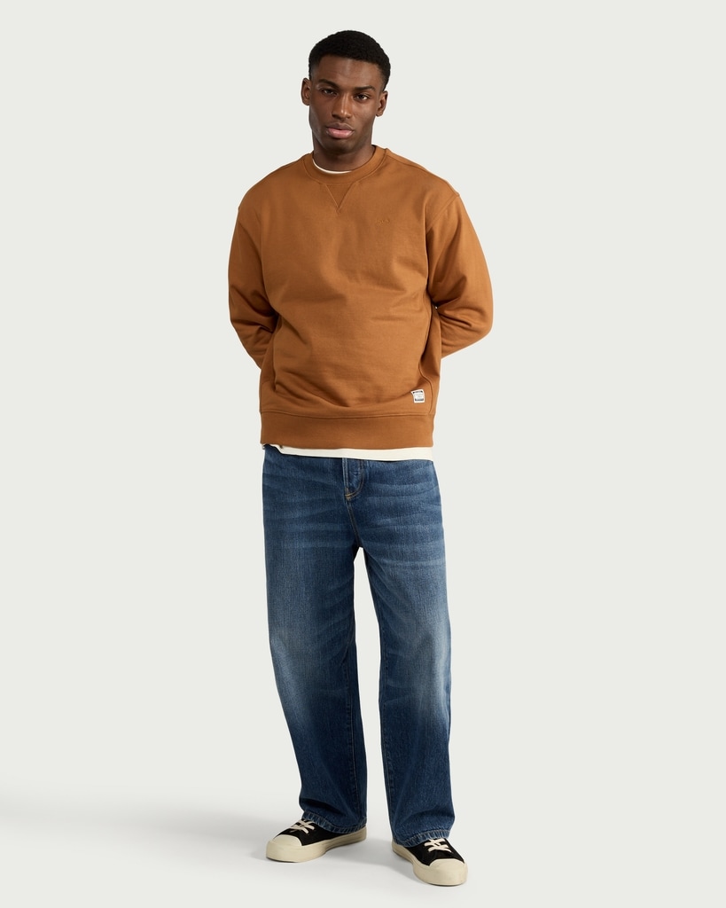 RDA Pure Cotton Embroidered Sweatshirt in Camel thumbnail 2
