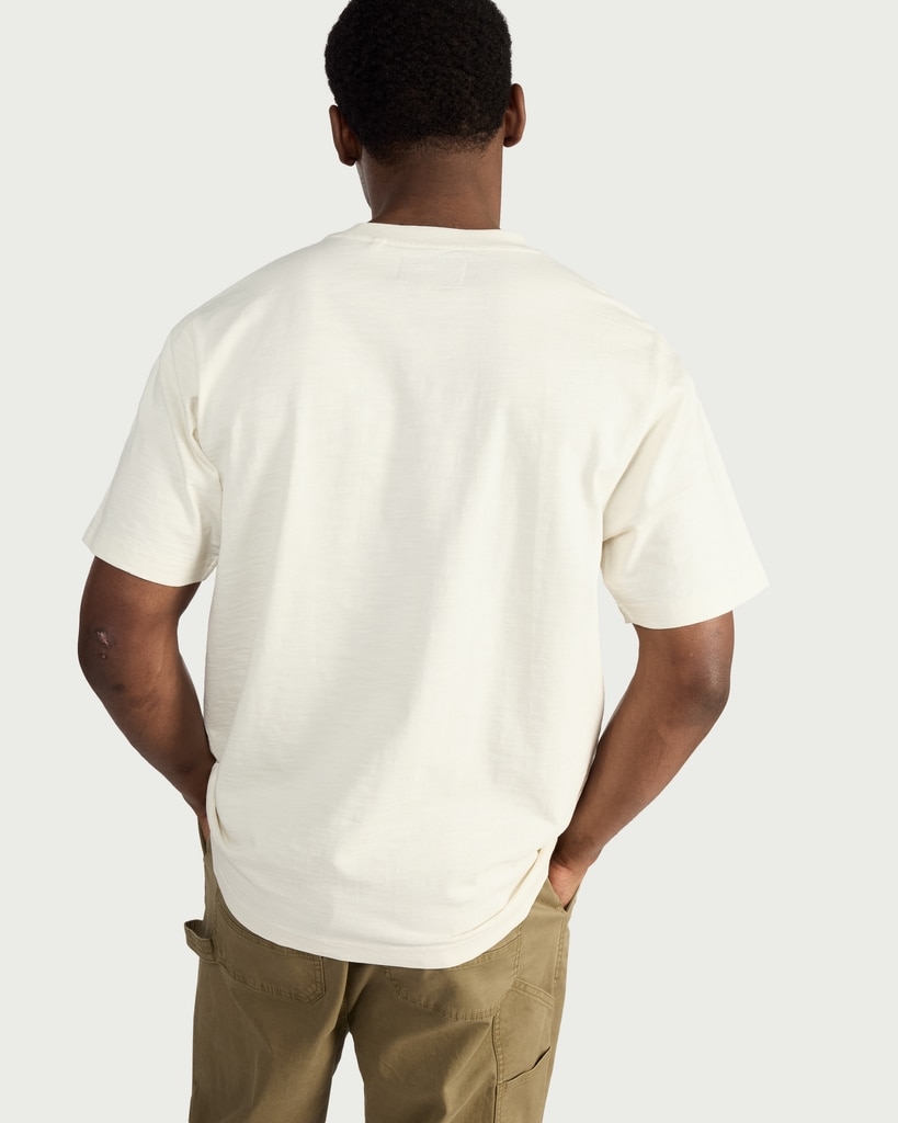 RDA Pure Cotton Pocket Detail T-Shirt in Cream thumbnail 3