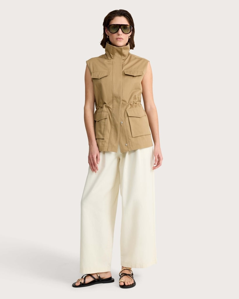 F&F Cinched Waist Utility Gilet in Neutral