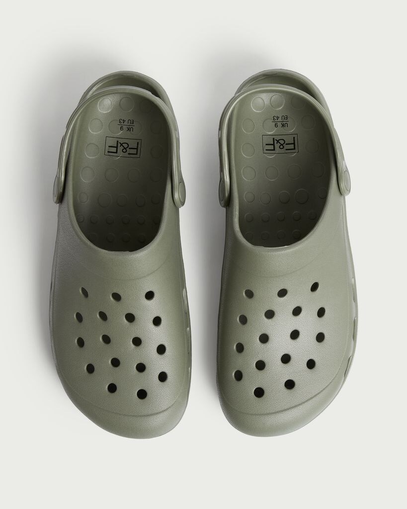 F&F Slip On Clogs in Khaki thumbnail 2
