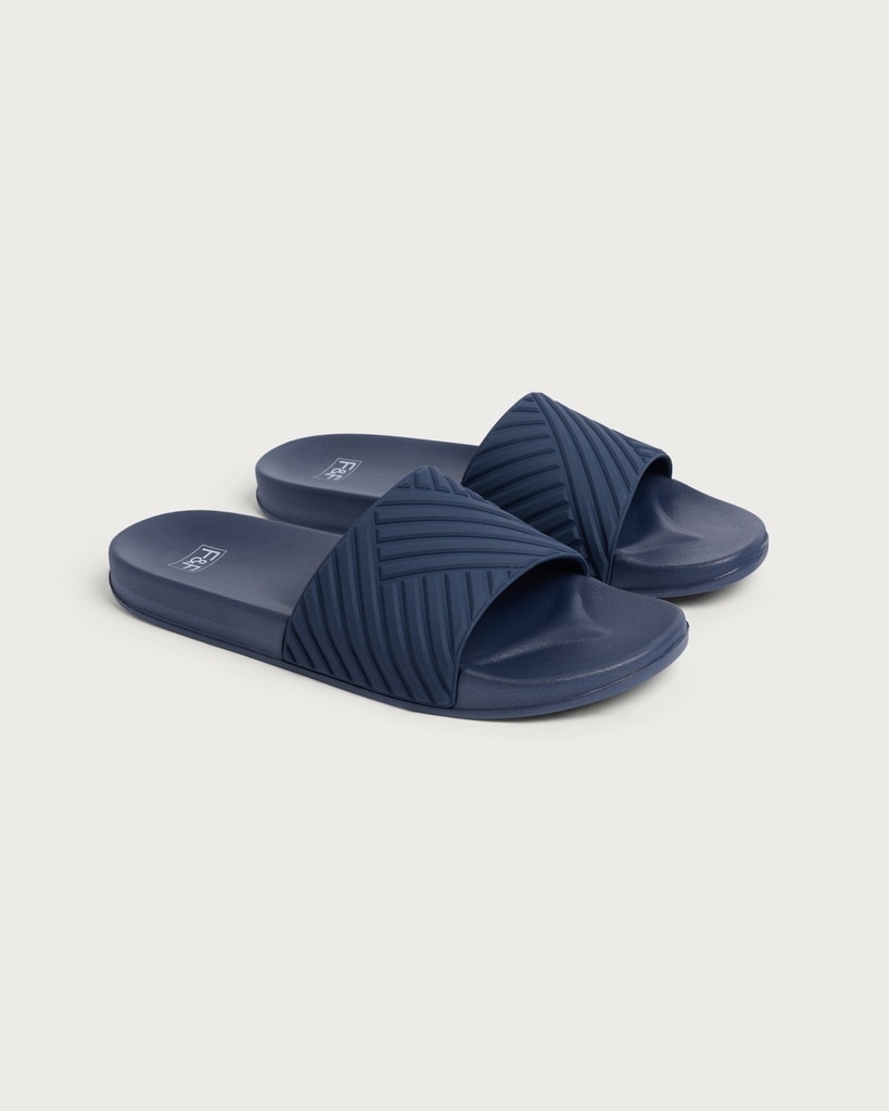 F&F Textured Slider Sandals in Navy
