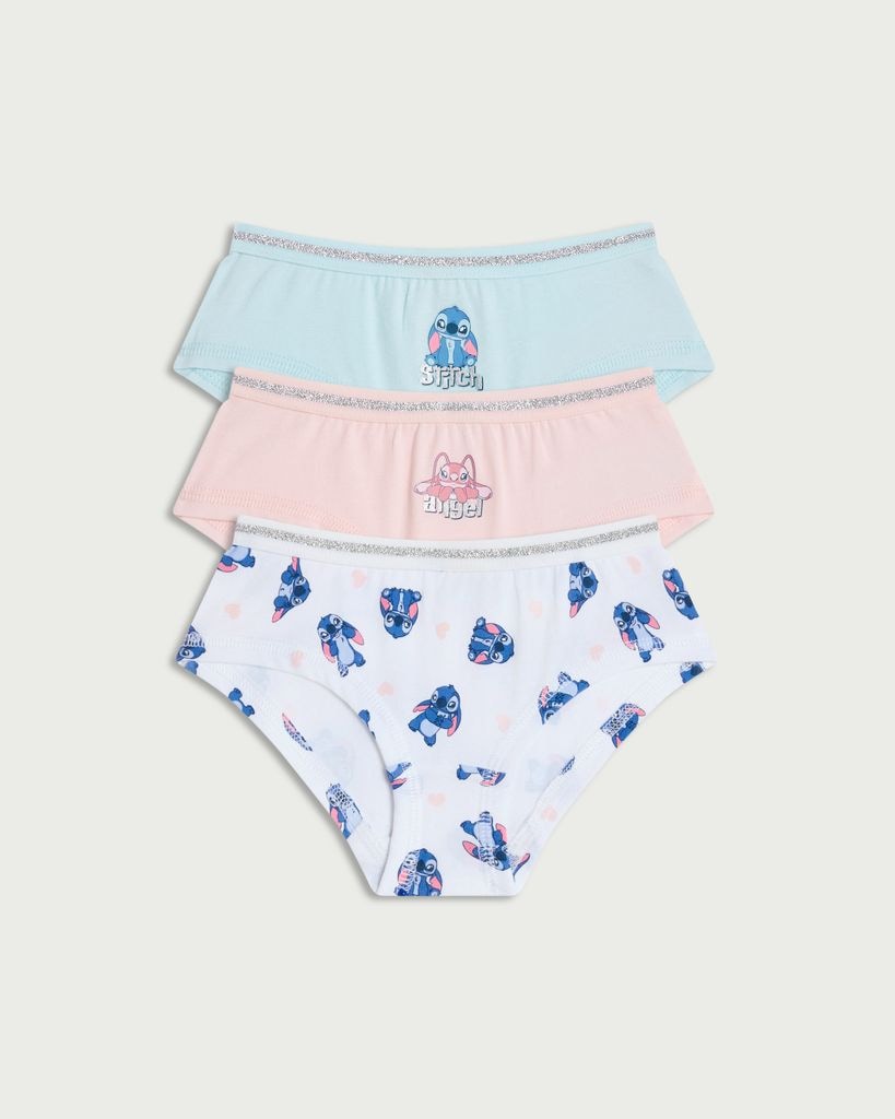 Disney 3-Pack Stitch and Angel Cotton Rich Shorts in Multi