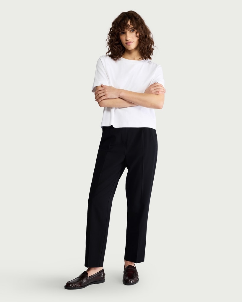 F&F Pleated Tapered Trousers in Black