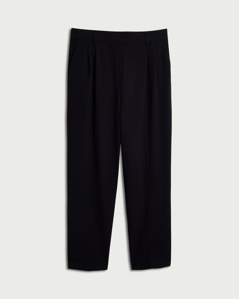 F&F Pleated Tapered Trousers in Black thumbnail 4