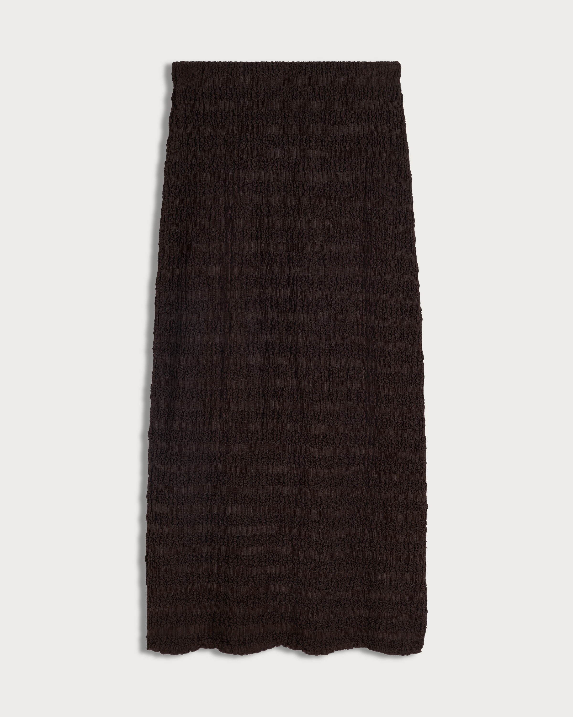 F&F Crinkle Textured Co-ord Midi Skirt in Chocolate thumbnail 4
