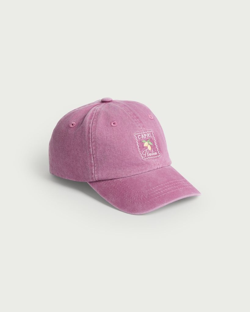 F&F Girls Pure Cotton Capri Italia Embroidered Cap in Pink