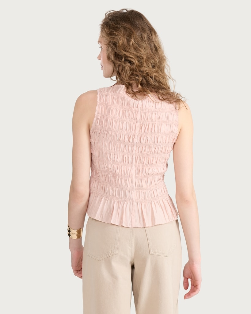 F&F Shirred Sleeveless Top in Pink thumbnail 3