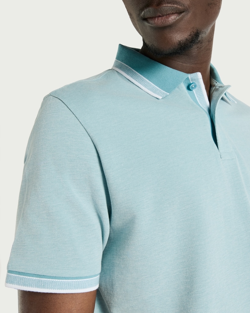 F&F Pure Cotton Short Sleeved Polo Shirt in Teal thumbnail 2