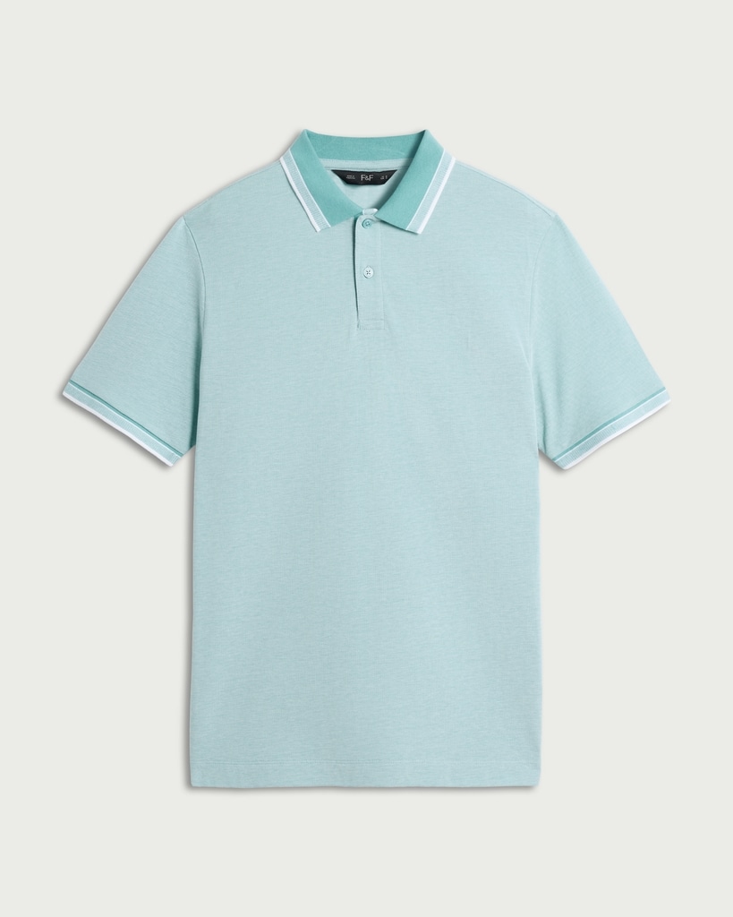 F&F Pure Cotton Short Sleeved Polo Shirt in Teal thumbnail 4