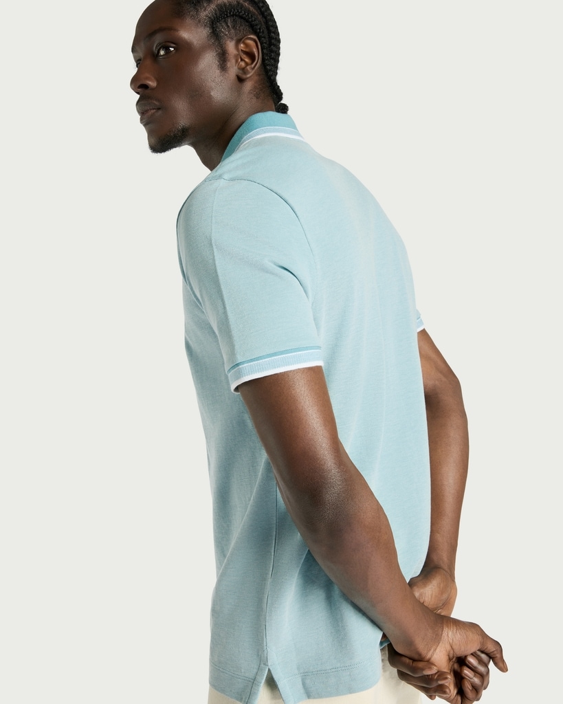F&F Pure Cotton Short Sleeved Polo Shirt in Teal thumbnail 3