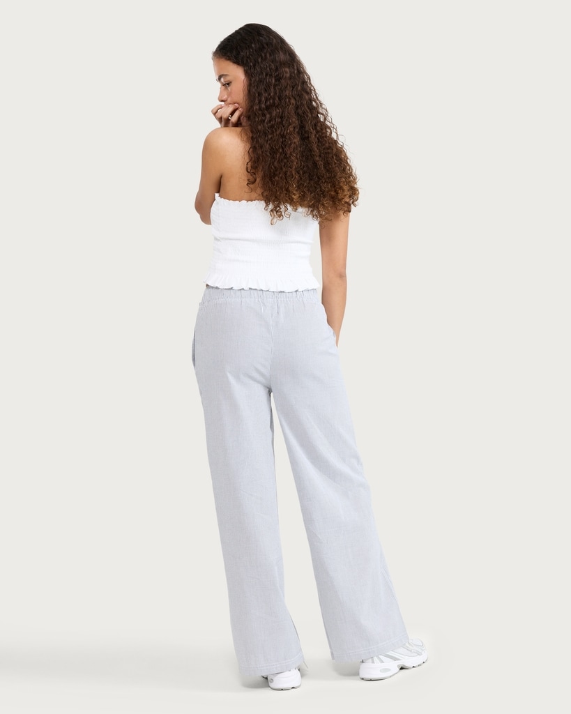 OH ME OH MY Pure Cotton Stripe Wide Leg Trousers in Blue thumbnail 3