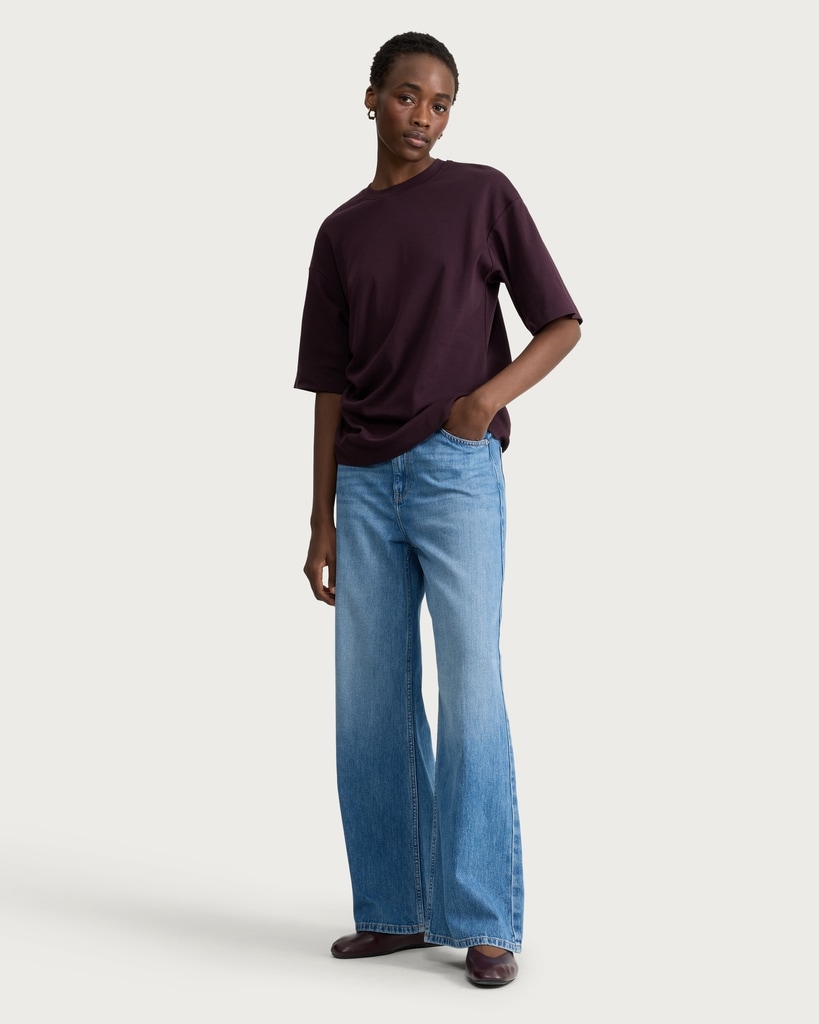 F&F Pure Cotton Ruched Side T-Shirt in Purple thumbnail 2