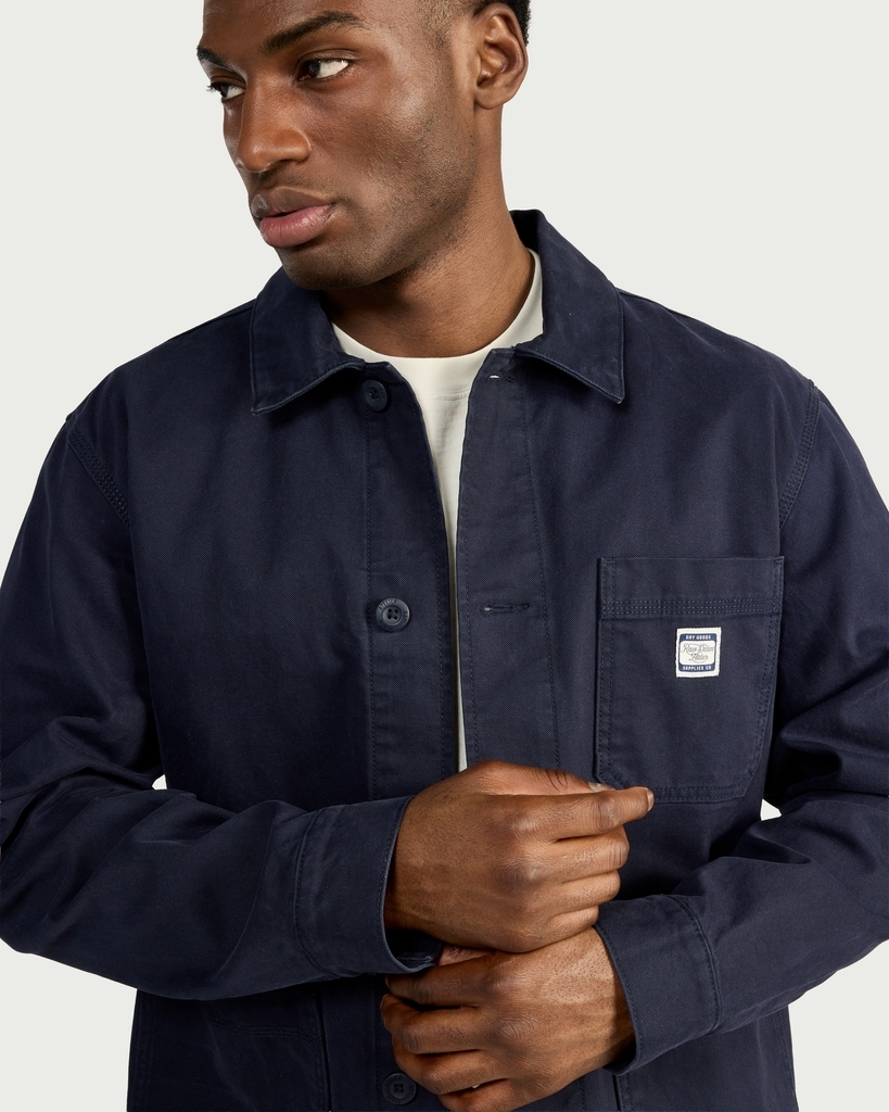 RDA Pure Cotton Button Up Worker Shirt in Navy