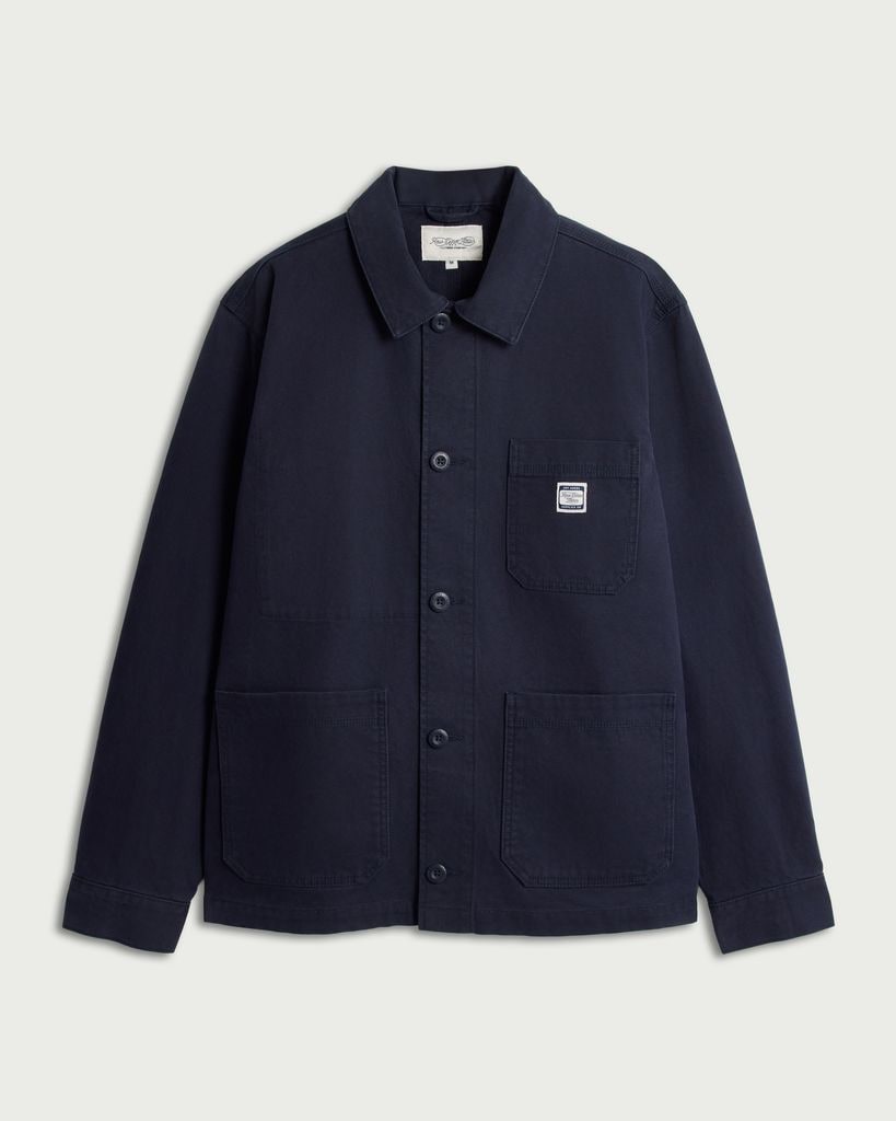 RDA Pure Cotton Button Up Worker Shirt in Navy thumbnail 4