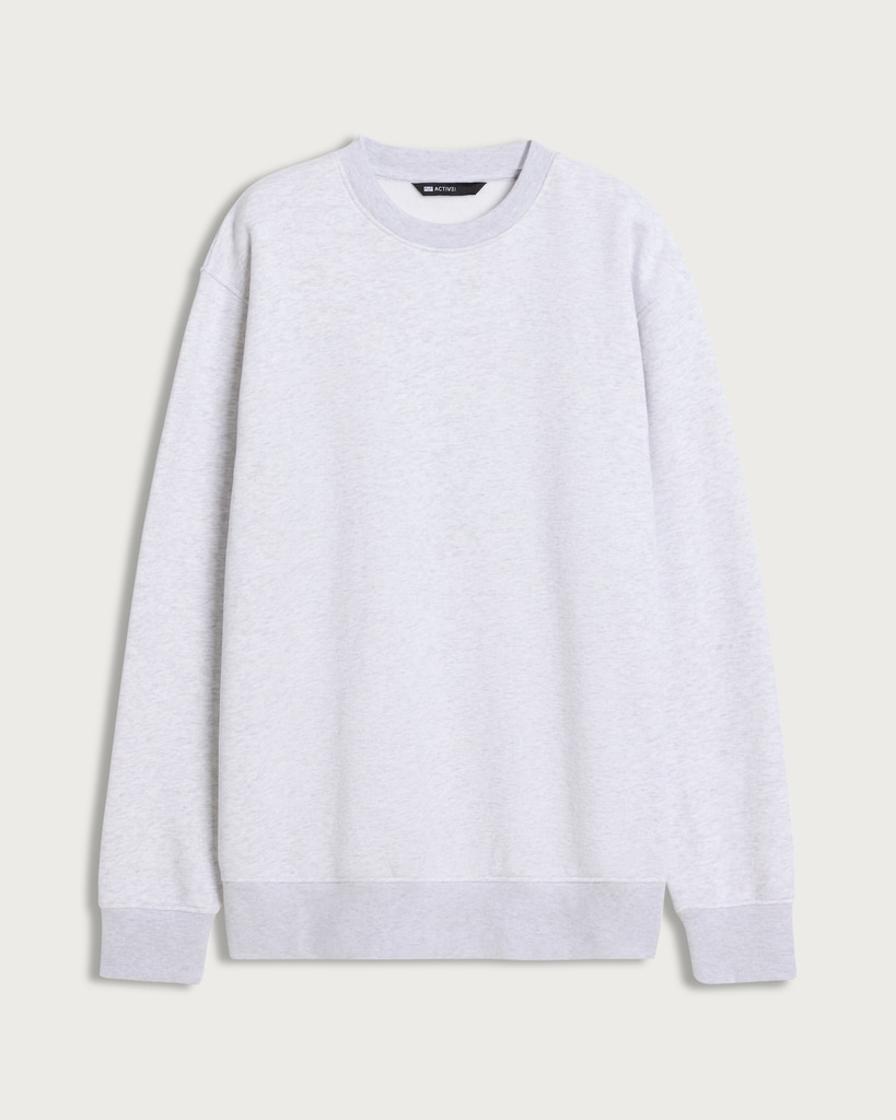 F&F Active EVERYHOUR Cotton Rich Crew Neck Sweatshirt in Grey Marl thumbnail 4