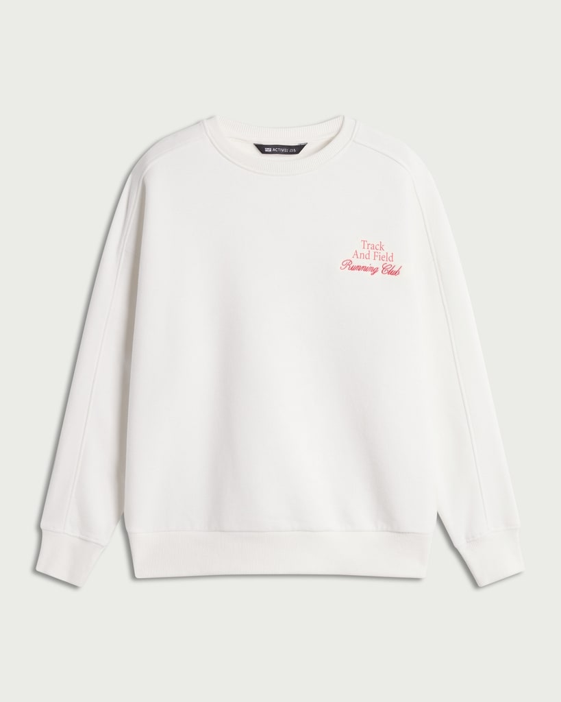 F&F Active AFTERCLASS Cotton Rich Track and Field Sweatshirt in Cream thumbnail 4