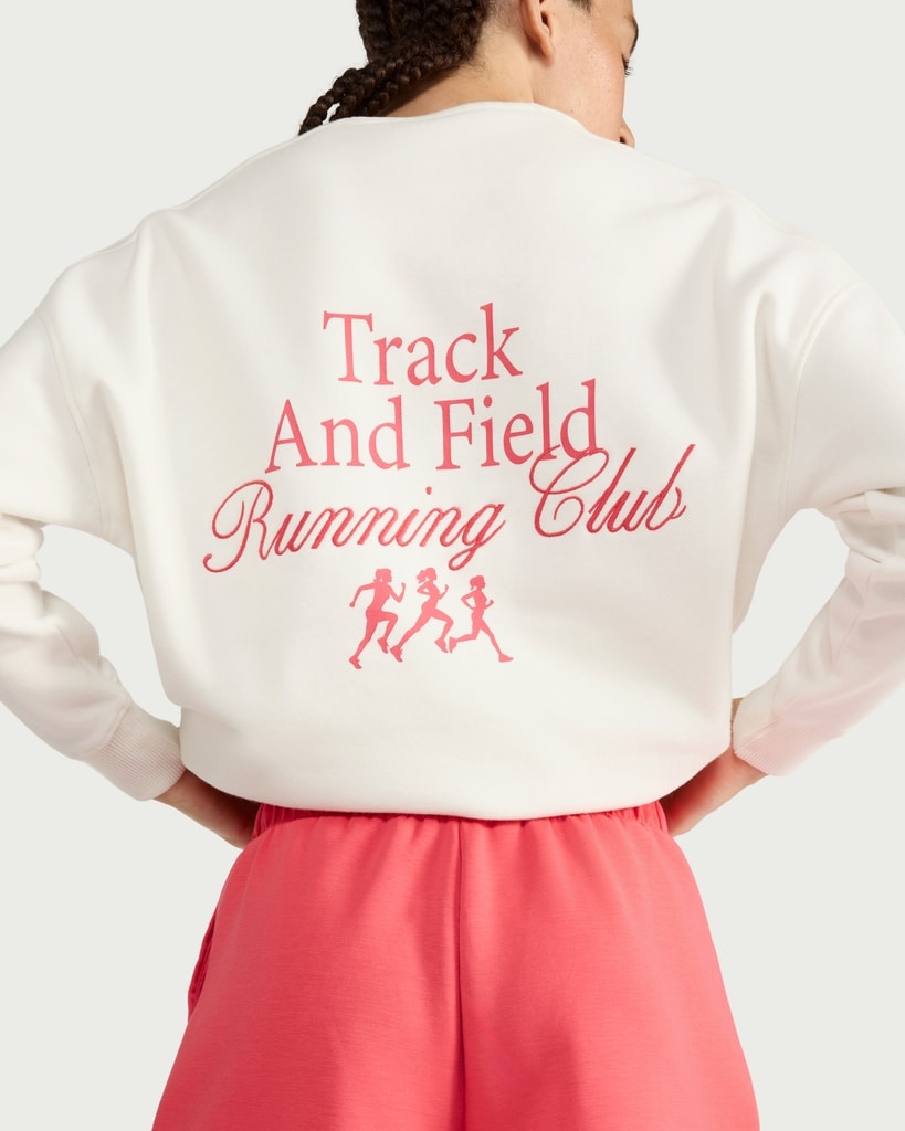 F&F Active AFTERCLASS Cotton Rich Track and Field Sweatshirt in Cream thumbnail 3