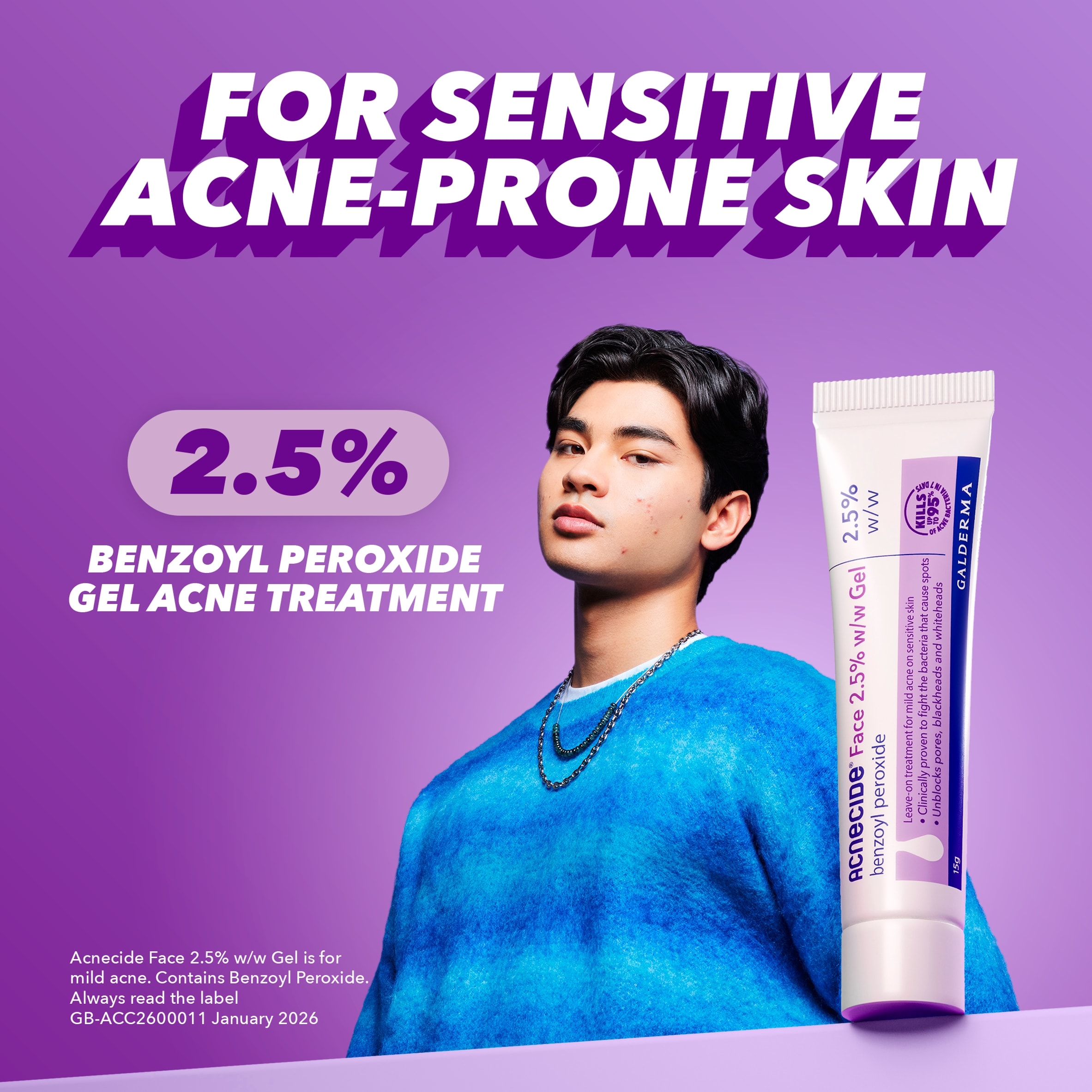 Acnecide Face 2.5% w/w Gel 15g thumbnail 2