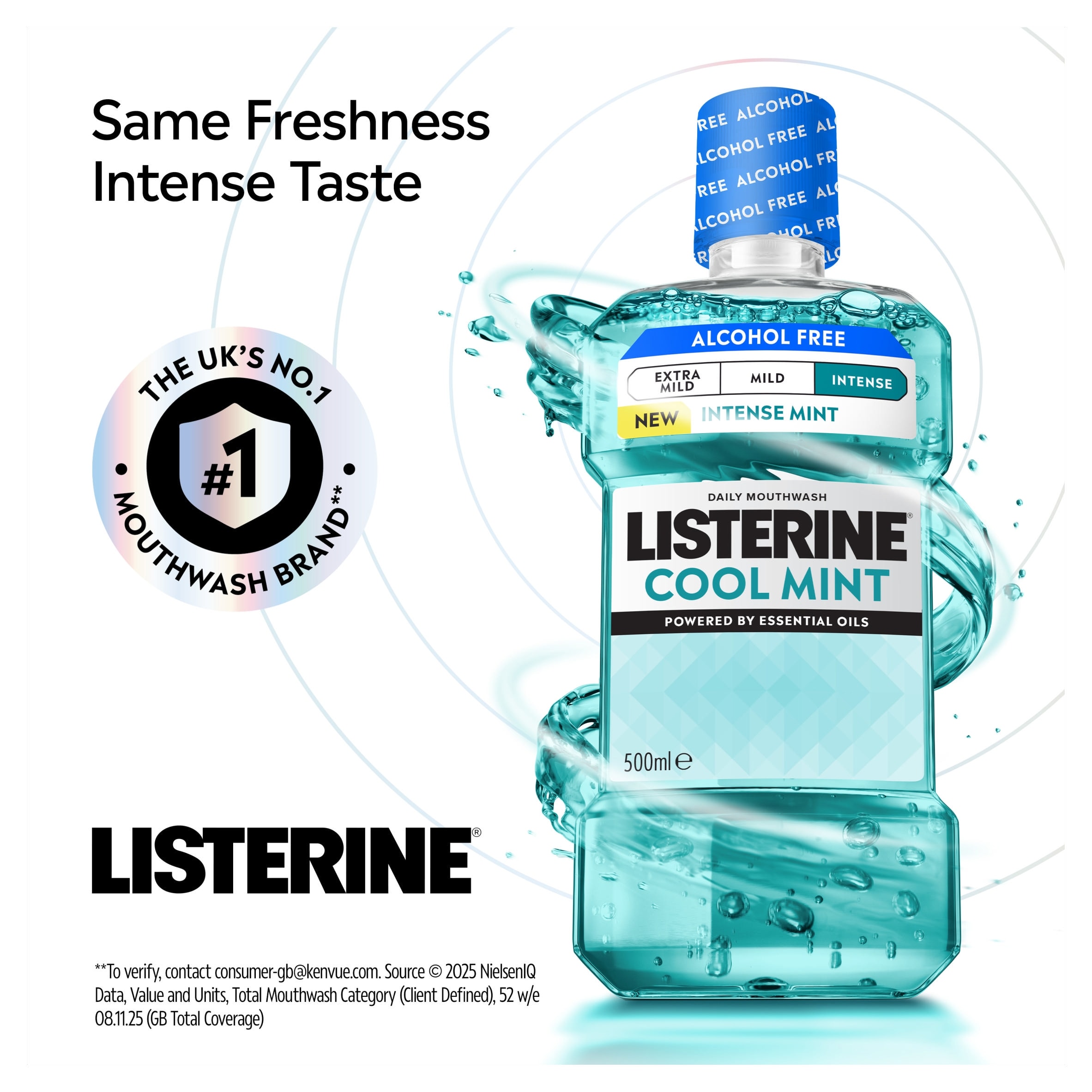 Listerine Coolmint Alcohol Free Intense Mint 500ml thumbnail 5